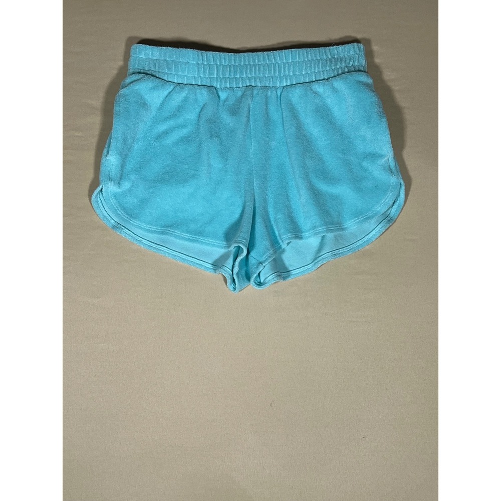 Victoria's Secret On Point Aqua Blue Terry Cloth Dolphin Shorts Small Y2K Preppy
